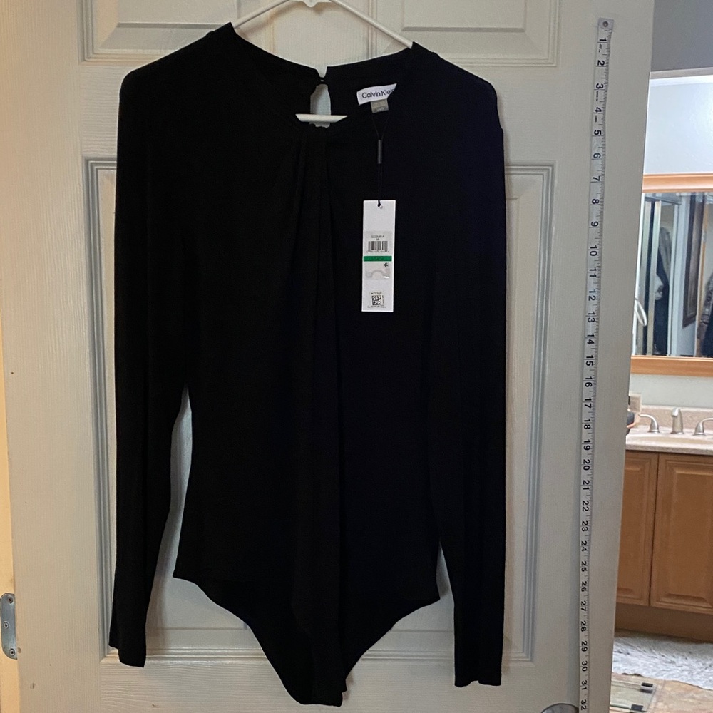 Calvin Klein Black Long Sleeve Bodysuit